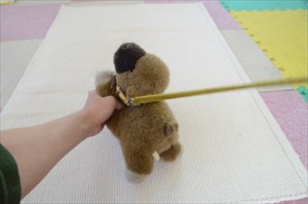 犬のぬいぐるみ 綱 首輪 散歩 リード カラー