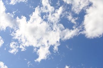 白い雲が流れていきます