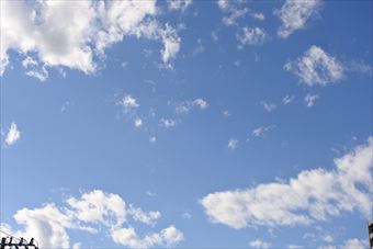 今日はお天気いいです。晴れてます。