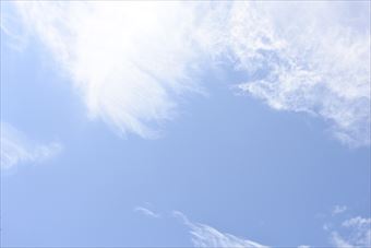 陽ざしがまぶしい。