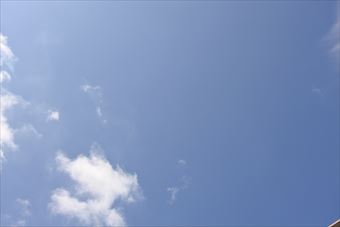 いい天気です。青い空、白い雲