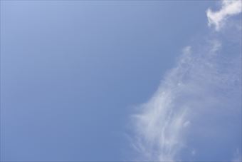 今日の天気は晴れ。どこかへ出かけたくなります