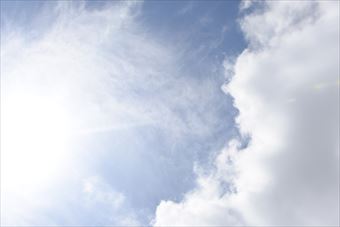 太陽がまぶしい。夏休みの空