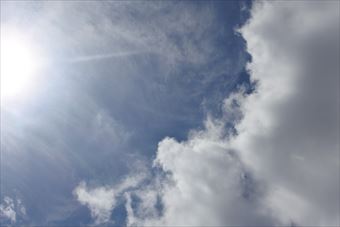 太陽がまぶしいです