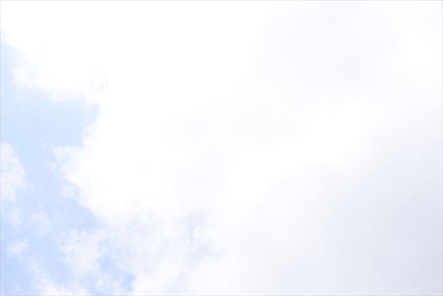 雲の多い夏の空。