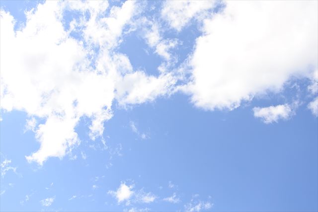 今日の天気は晴れ。雲は多いかな