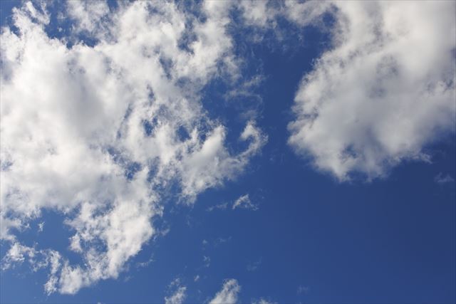 きれいな空だなぁ。今日の天気は晴れです