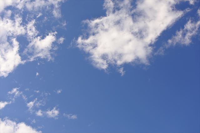 今日は快晴です。少し雲が出ています