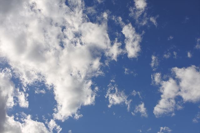 雲が多いお天気です