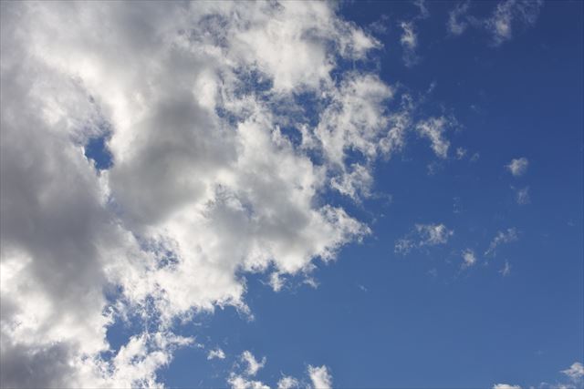 雲が流れていく。晴れから曇りへ