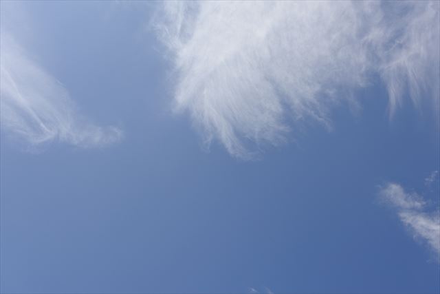 きれいな空を見ていると時間が経つのを忘れます