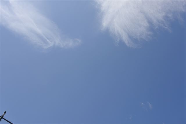 白い雲がたなびいています