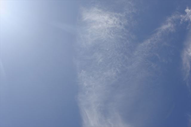 太陽がまぶしい。快晴です