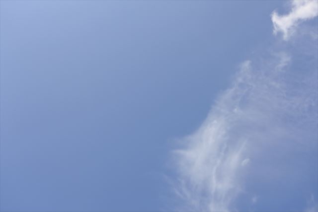 今日の天気は晴れ。どこかへ出かけたくなります