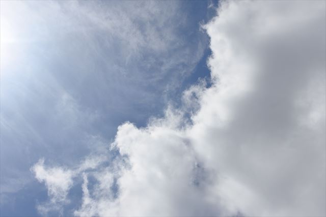 夏の太陽。強い日差し