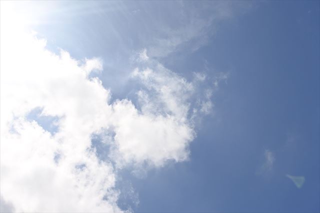 ぽっかり浮かぶ白い雲。ぼんやり眺めていました。