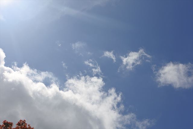 太陽がまぶしいです