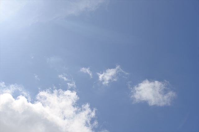 陽ざしのまぶしい夏の空
