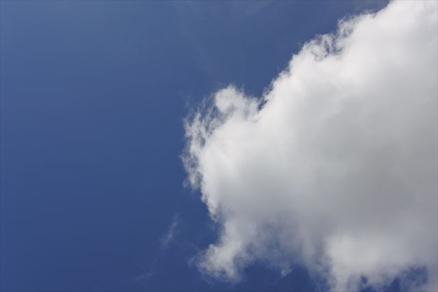 空の青と雲の白。コントラストがきれい