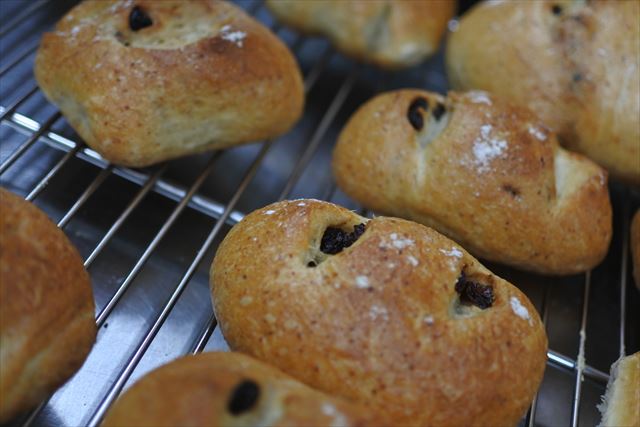 小さなパンが並んでいる